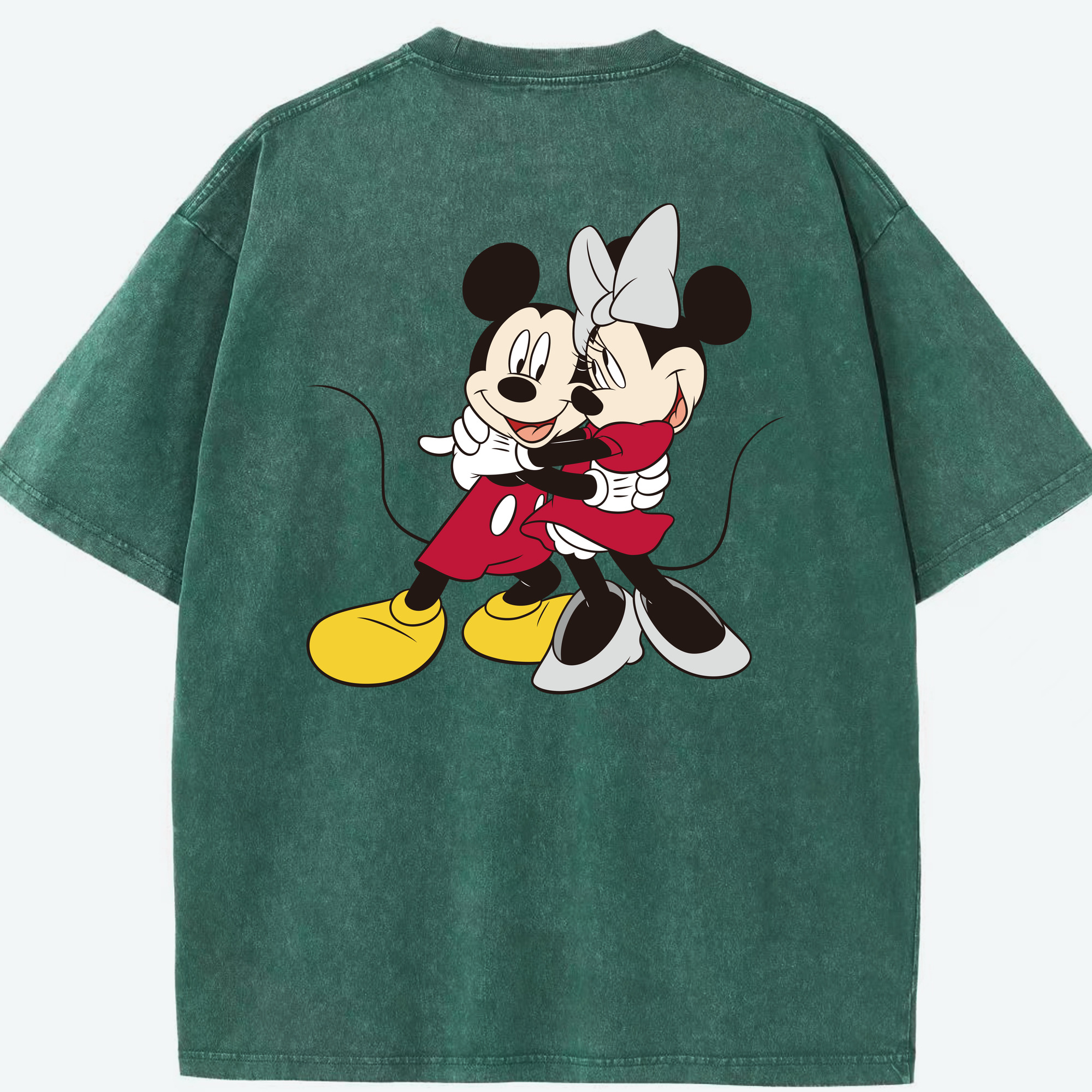 （画像用） ミッキーマウス Mickey Mouse 綿100% ヴィンテージ風 半袖Tシャツ（背面プリント）